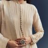 Beige Tissue Anarkali Suit With Delicate Zari Embroidery