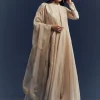 Beige Tissue Anarkali Suit With Delicate Zari Embroidery