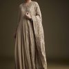 Beige Georgette Anarkali Suit With Sequins And Thread Embroidery