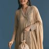 Beige Chinon Zardosi Work Anarkali Suit With Embroidered Dupatta