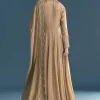 Beige Chinon Zardosi Work Anarkali Suit With Embroidered Dupatta