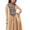 Beige Tissue Anarkali With Rich Zardosi Detailing