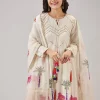 Off White Hand Block Print Anarkali And Gotta Lace Work