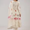 Off White Hand Block Print Anarkali And Gotta Lace Work