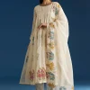 Off White Block Print Anarkali Set With Block Print Dupatta