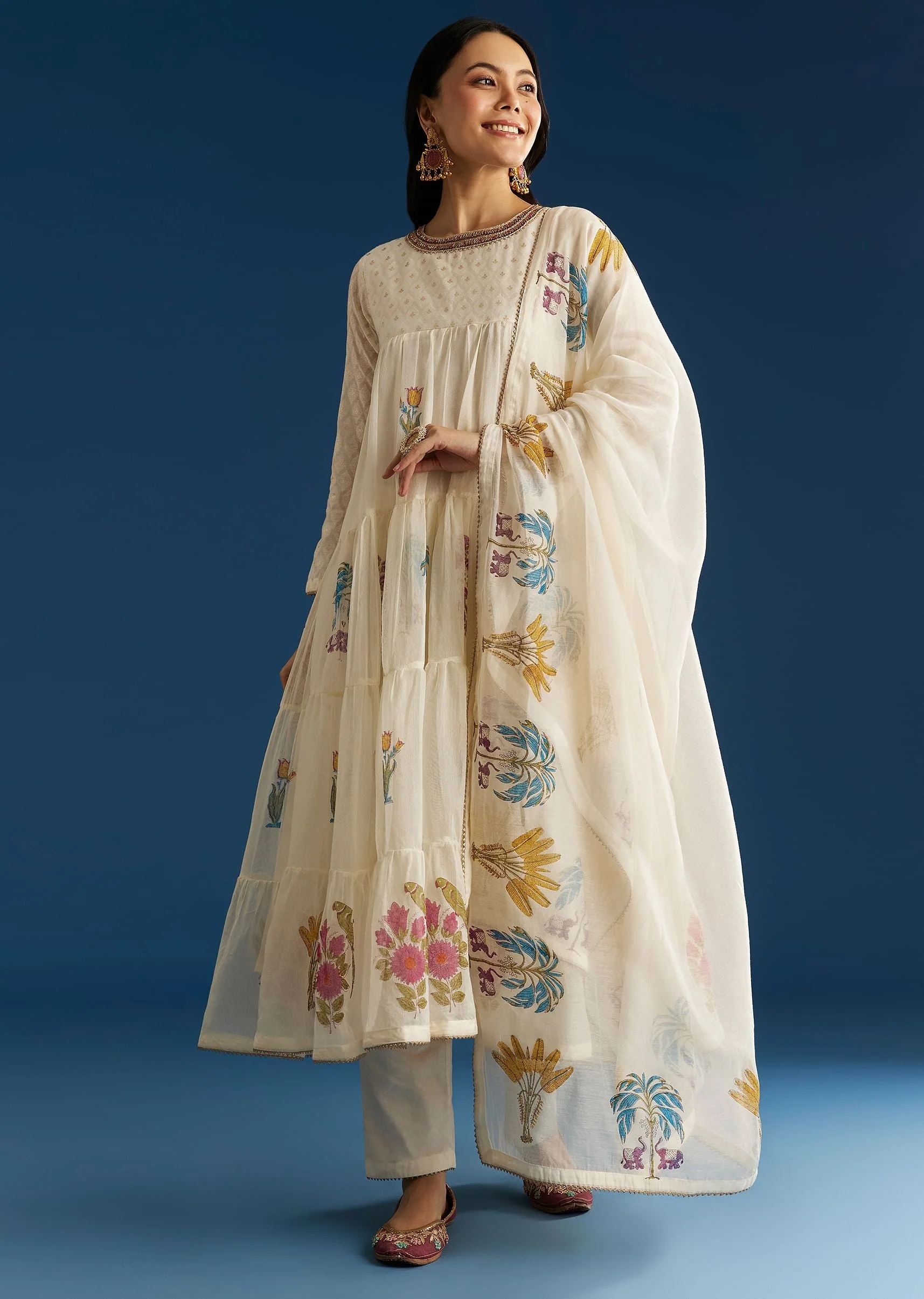 17335-off-white-block-print-anarkali-set-with-block-print-dupatta-1.webp Off White Block Print Anarkali Set With Block Print Dupatta