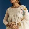 Off White Block Print Anarkali Set With Block Print Dupatta