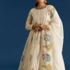 Off White Block Print Anarkali Set With Block Print Dupatta