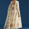 Off White Block Print Anarkali Set With Block Print Dupatta