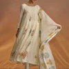 Off White Block Print Anarkali Set With Block Print Dupatta