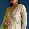 Ombre Chanderi Angrakha Style Anarkali Suit With Ombre Dupatta