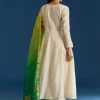 Ombre Chanderi Angrakha Style Anarkali Suit With Ombre Dupatta