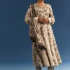 Beige Floral Printed Crepe Anarkali Set With Chinon Dupatta