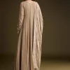 Beige Georgette Anarkali Suit With Thread And Sequins Embroidery
