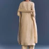 Cream Silk Anarkali Suit With Zari Thread Embroidery