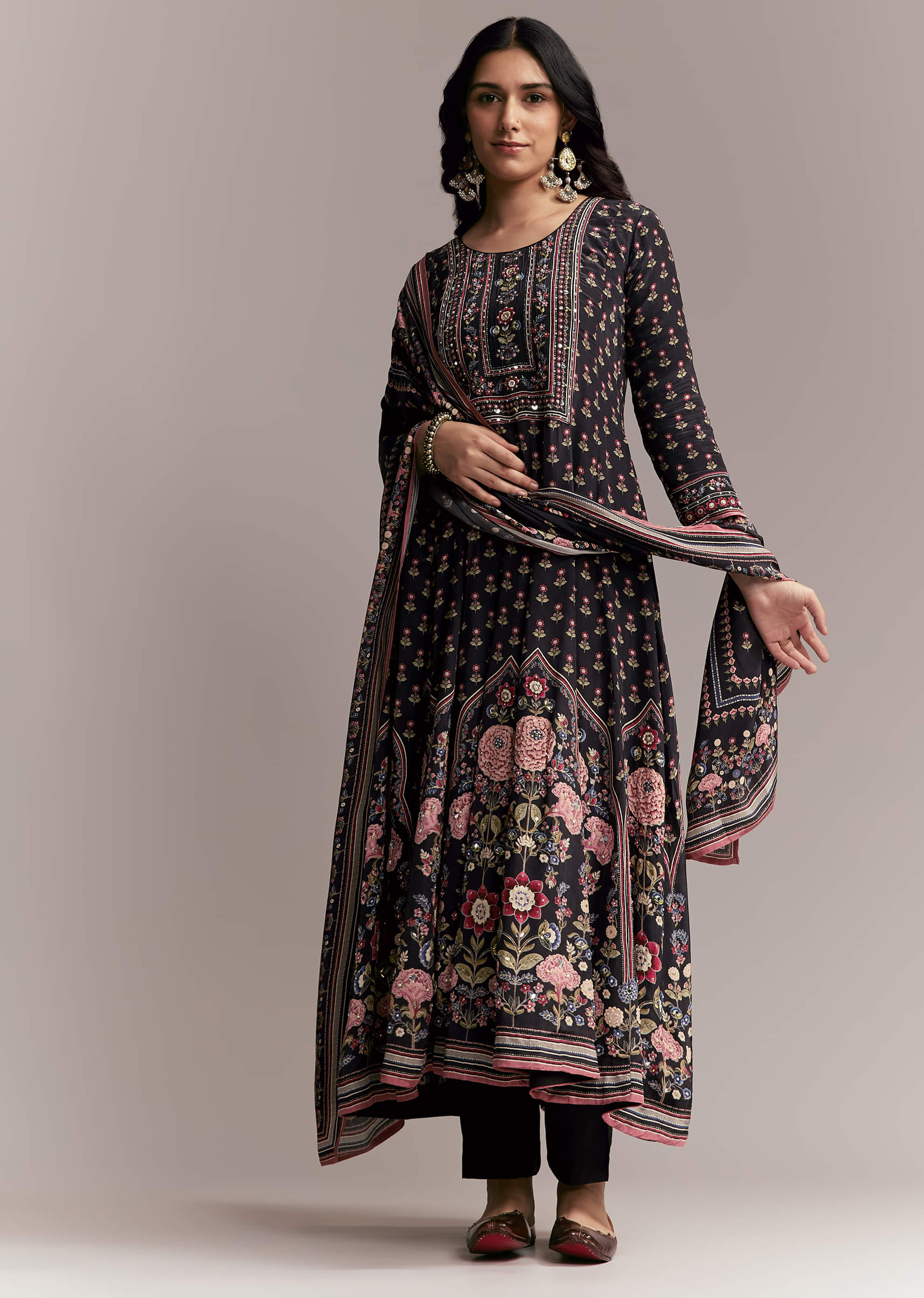 17432-black-floral-printed-anarkali-set-1.jpg Black Floral Printed Anarkali Set