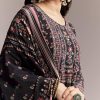 Black Floral Printed Anarkali Set