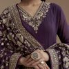 Purple Georgette Anarkali Set with Sequin Work