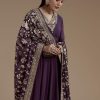 Purple Georgette Anarkali Set with Sequin Work