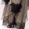 Grey Tissue Anarkali With Beadwork And Patchwork Accents