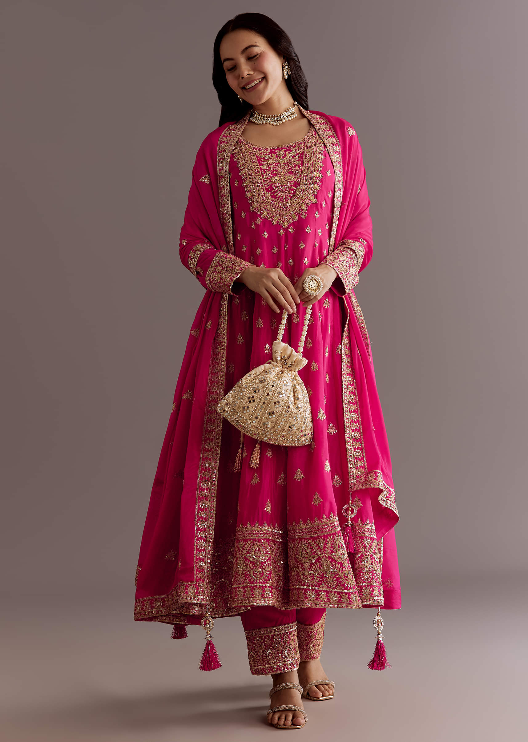 17499-pink-chinon-hand-embroidered-anarkali-suit-with-dupatta-1.jpg Pink Chinon Hand Embroidered Anarkali Suit With Dupatta