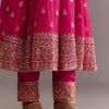 Pink Chinon Hand Embroidered Anarkali Suit With Dupatta