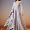 Lilac Lucknowi Georgette Anarkali Suit With Dupatta