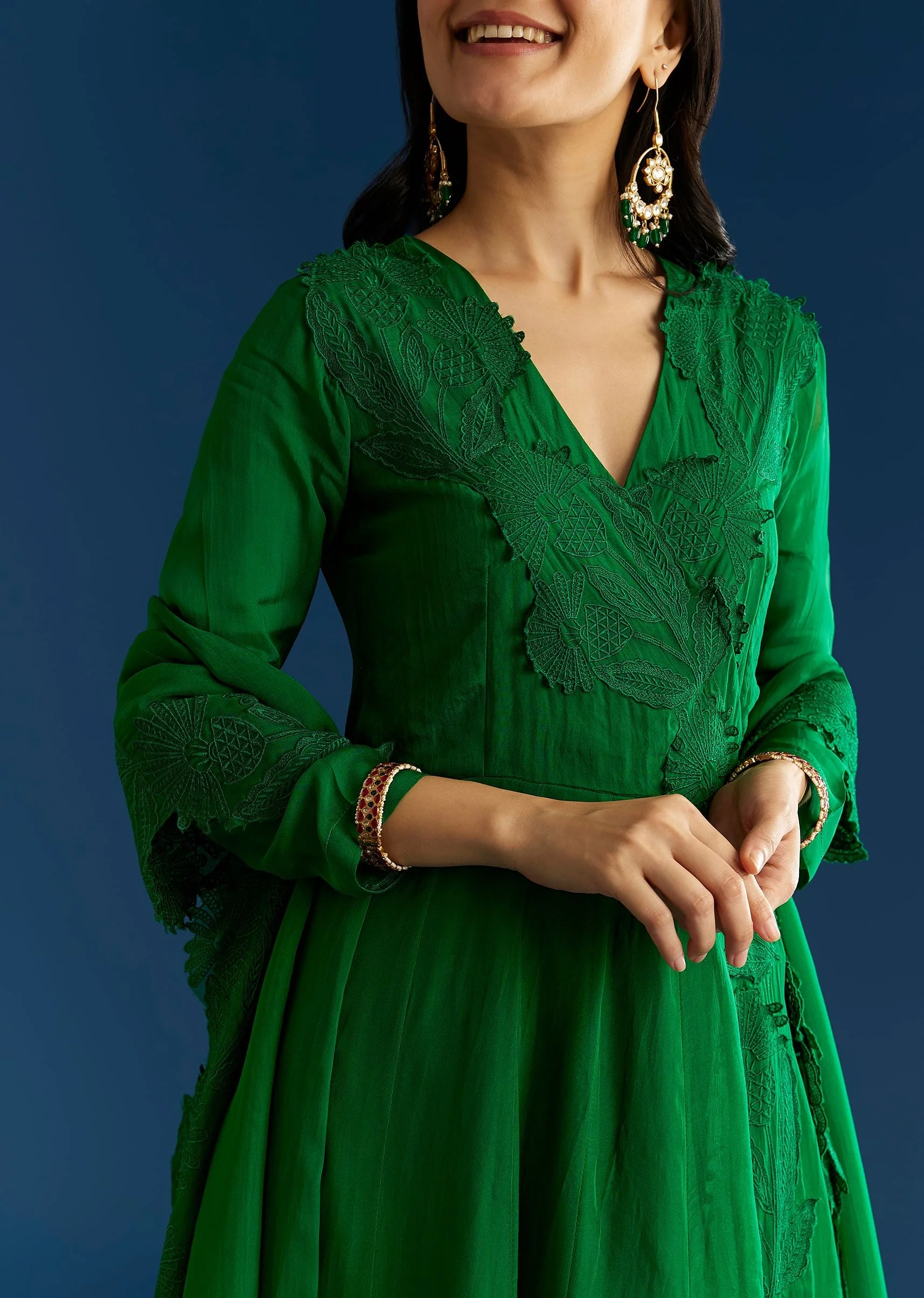 17517-green-angrakha-style-anarkali-suit-with-resham-work-1.webp Green Angrakha Style Anarkali Suit With Resham Work