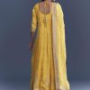 Yellow Tissue Anarkali Suit With Sequins And Zari Work