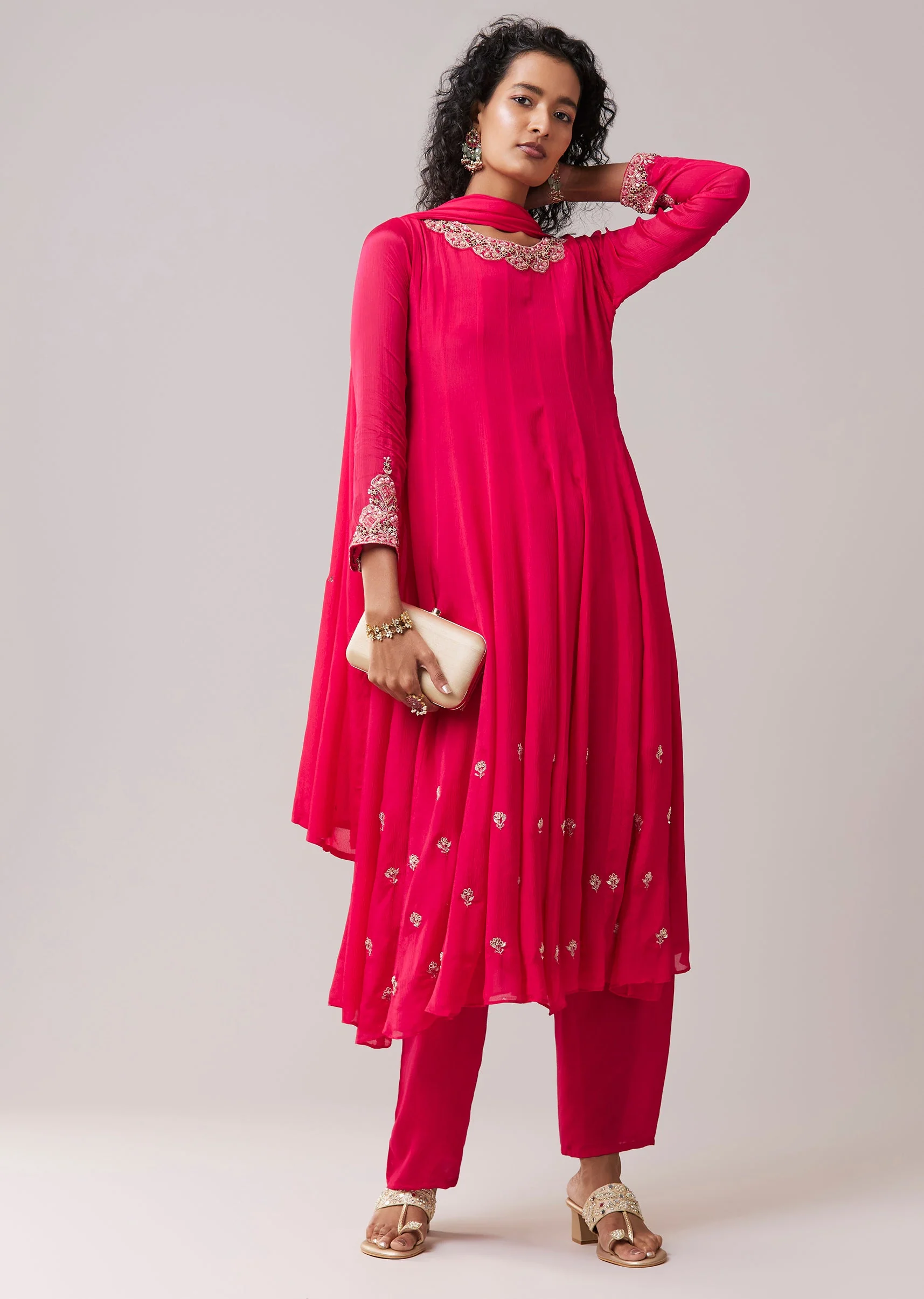 17536-pink-embellished-chinon-anarkali-set-1.webp Pink Embellished Chinon Anarkali Set