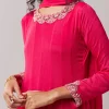 Pink Embellished Chinon Anarkali Set