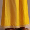 Yellow Brocade Weave Anarkali Set With Dupatta