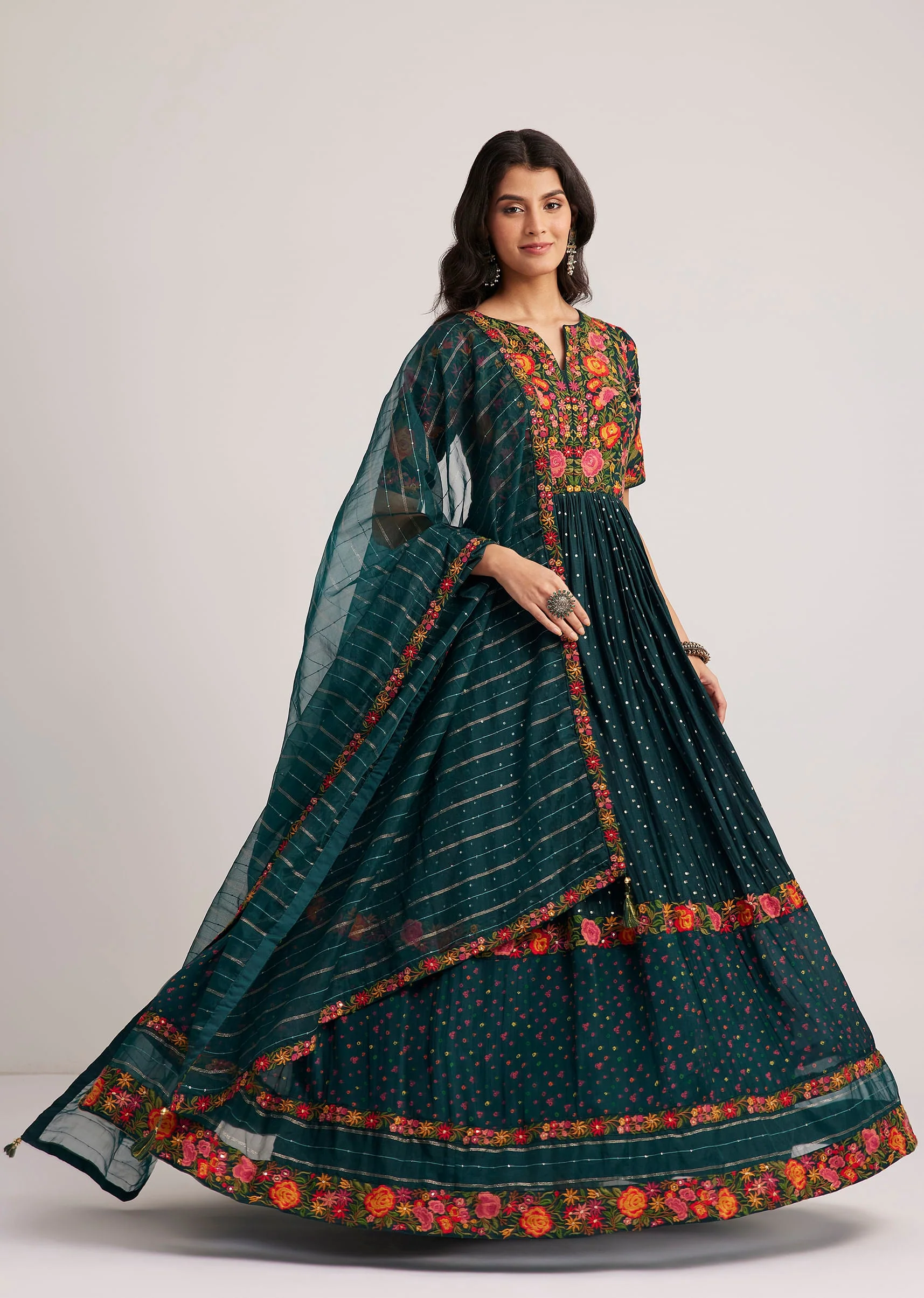 17563-teal-green-silk-bandhani-anarkali-with-organza-dupatta-1.webp Teal Green Silk Bandhani Anarkali With Organza Dupatta