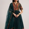 17563-teal-green-silk-bandhani-anarkali-with-organza-dupatta-4.webp Teal Green Silk Bandhani Anarkali With Organza Dupatta