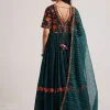 17563-teal-green-silk-bandhani-anarkali-with-organza-dupatta-5.webp Teal Green Silk Bandhani Anarkali With Organza Dupatta
