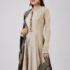 Grey Organza Short Anarkali Set
