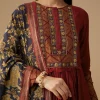 Maroon Brocade Detail Anarkali Set