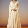 Ivory Lucknowi Georgette Anarkali Suit With Dupatta