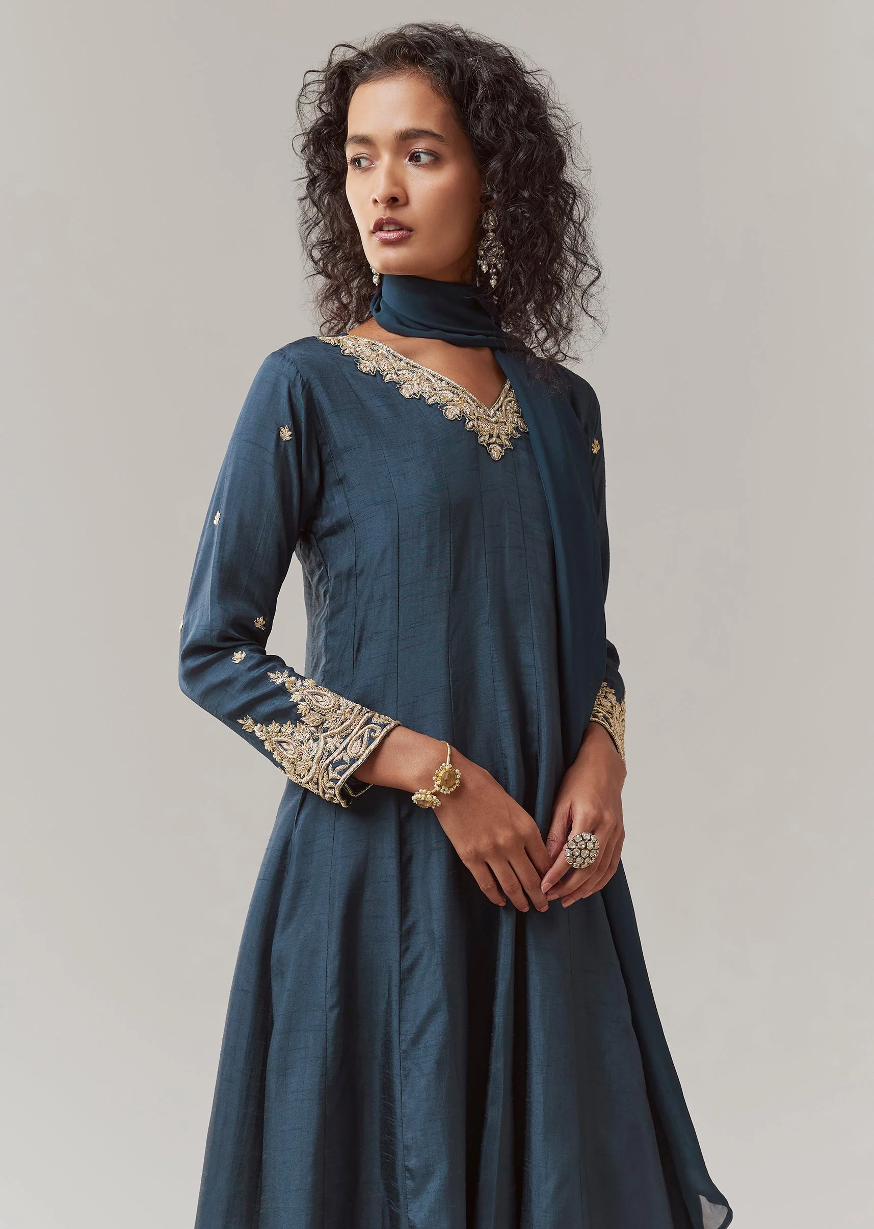 17602-xs-xs-variation-1.webp Navy Blue Silk Embellished Anarkali Set