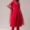 Pink Dola Silk Embellished Anarkali Set