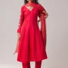 Pink Dola Silk Embellished Anarkali Set