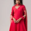 Pink Dola Silk Embellished Anarkali Set