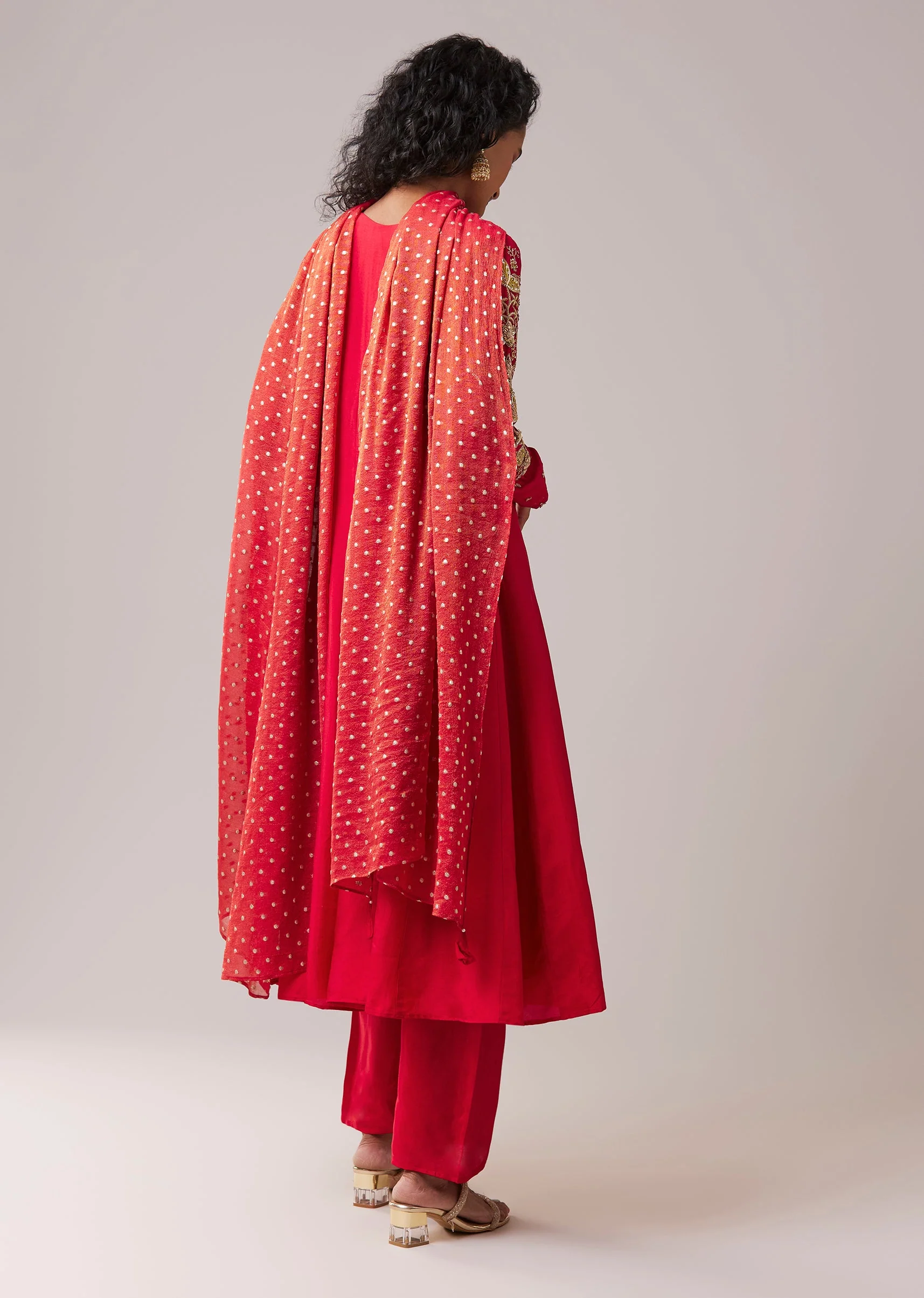 Pink Dola Silk Embellished Anarkali Set