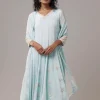 Sky Blue Chinon Embroidered Anarkali Set