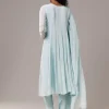 Sky Blue Chinon Embroidered Anarkali Set