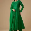 Green Mukaish Work Anarkali Set