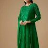 Green Mukaish Work Anarkali Set