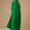 Green Mukaish Work Anarkali Set