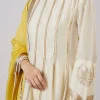 Ivory Cotton Silk Anarkali With Gotta Work