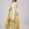 Ivory Cotton Silk Anarkali With Gotta Work
